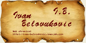 Ivan Belovuković vizit kartica